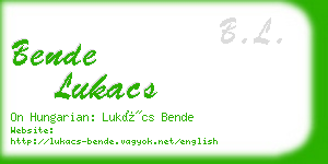 bende lukacs business card